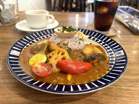 カレーランチ カレーランチ カレーライス,ランチ,ランチセットの写真素材