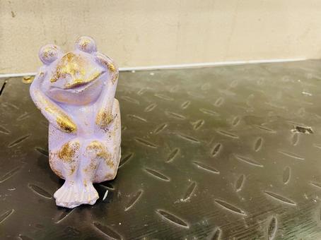 カエルのオブジェ カエルのオブジェの写真