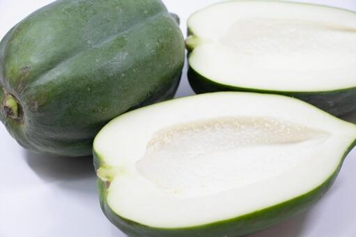 青パパイヤ 青パパイヤ,パパイヤ,グリーンパパイヤの写真素材