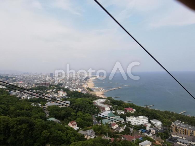 ロープウェイからみた景色 都市,旅,空の写真素材