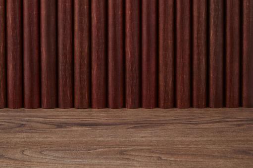 背景素材　丸太壁　木目の写真