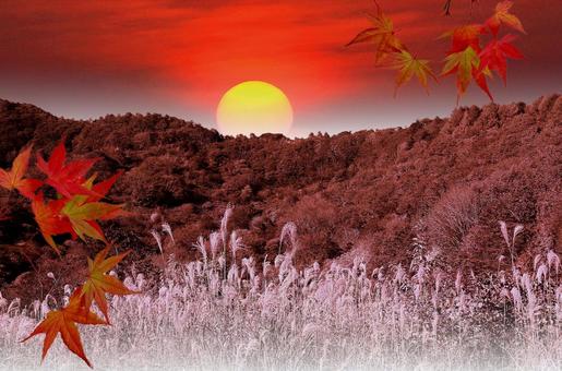 イメージ素材/秋の山野の夕景 イメージ素材/秋の山野の夕景 秋の風景,山野,山の写真素材