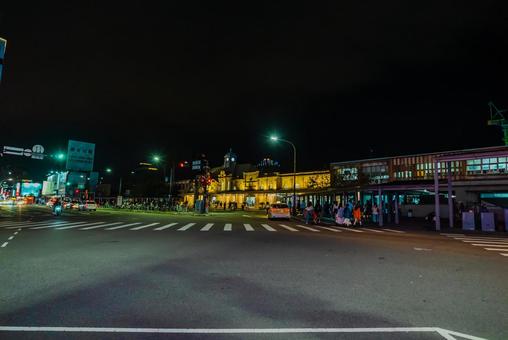 【台湾】新竹の街並み 台湾,新竹,夜景の写真素材