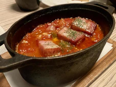 Photo, thick-cut bacon napolitan, neapolitan, spaghetti, 