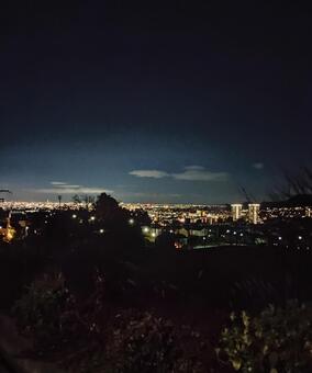 【宝塚】高台からの宝塚市内の夜景 夜景,夜,風景の写真素材