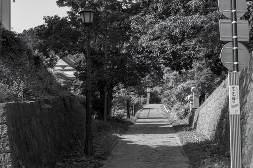 ひっそりと佇む石畳のチャチャ登りの風景の写真