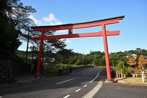Photo, torii, bridge, minami satsuma, 