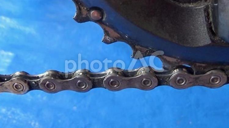 薄汚れた自転車チェーン チェーン,自転車,洗浄の写真素材
