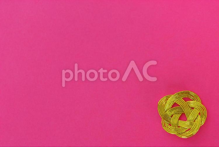金の水引の梅結び 金,年賀状,水引の写真素材