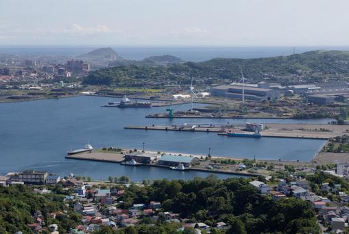 測量山から見た室蘭の工場 測量山から見た室蘭の工場,工場,室蘭の写真素材
