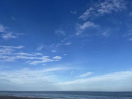 青い空と海 青い空と海の写真