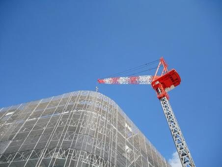 建設中の建物、タワークレーン ビル,高層ビル,建設の写真素材