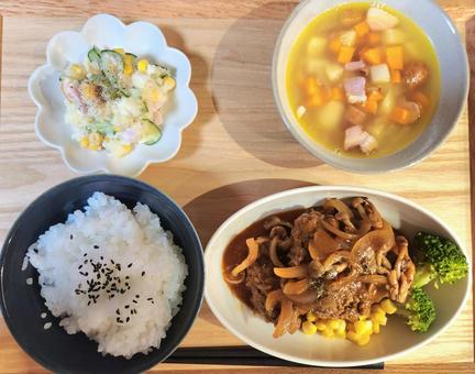 煮込みハンバーグ定食 煮込みハンバーグ定食の写真