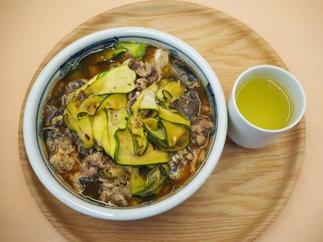 手作り・鯖とズッキーニの甘辛煮＆日本茶 鯖とズッキーニの甘辛煮,鯖,ズッキーニの写真素材