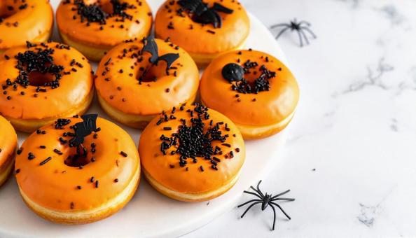 ハロウィン料理 ハロウィンドーナツ ハロウィン料理 ハロウィンドーナツの写真