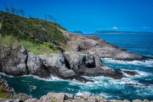 佐賀県　七ツ釜の風景 七ツ釜,佐賀,玄界灘の写真素材