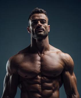 筋肉質な男性のポートレート 筋肉質な男性のポートレートの写真