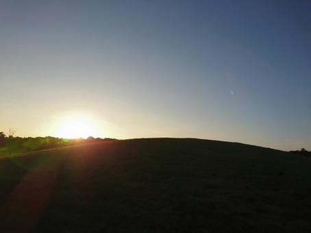 Photo, sunset, evening, mound, 