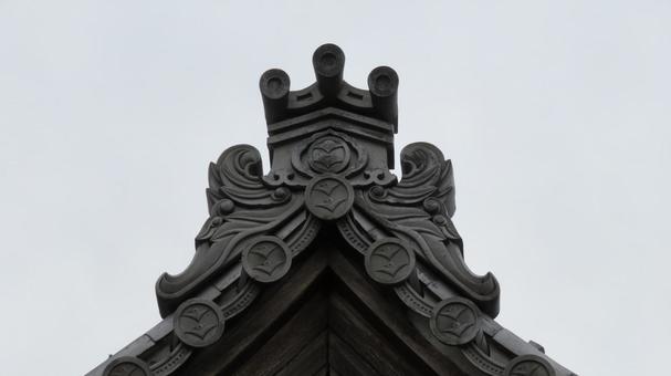 下社城跡 城跡に建つ明徳寺の本堂 屋根 下社城跡 城跡に建つ明徳寺の本堂 屋根 下社城,柴田勝家,誕生地の写真素材