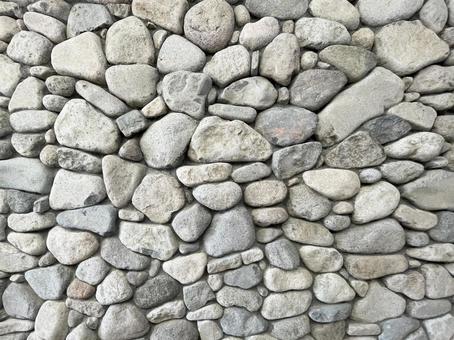 外壁167 灰色の丸い石を積んだ壁02 外壁167 灰色の丸い石を積んだ壁02の写真