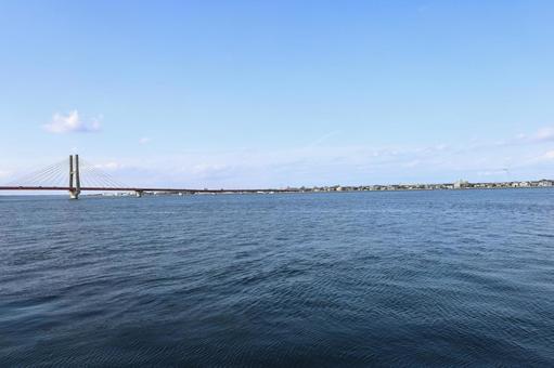 銚子大橋 銚子大橋,橋,海の写真素材