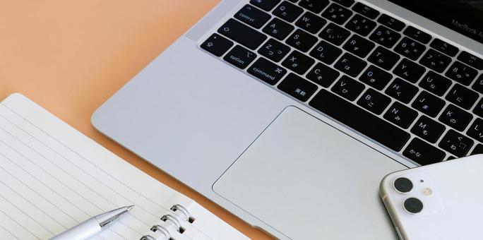 Business items, smartphone and computer, margin, JPG