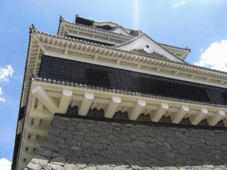 熊本城の風景-19 熊本城,大天守閣,瓦屋根の写真素材