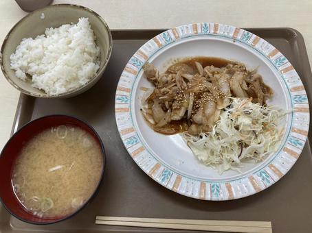 しょうが焼き定食 しょうが焼き定食 生姜焼き,豚肉,しょうが焼きの写真素材