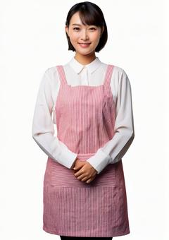 エプロンスタイルの女性 エプロンスタイルの女性の写真