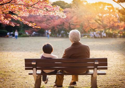仲の良いおじいちゃんと孫 仲の良いおじいちゃんと孫の写真