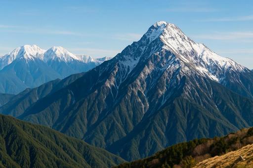 白根三山と甲斐駒ヶ岳・山脈・ 山頂・登山 白根三山と甲斐駒ヶ岳・山脈・ 山頂・登山の写真