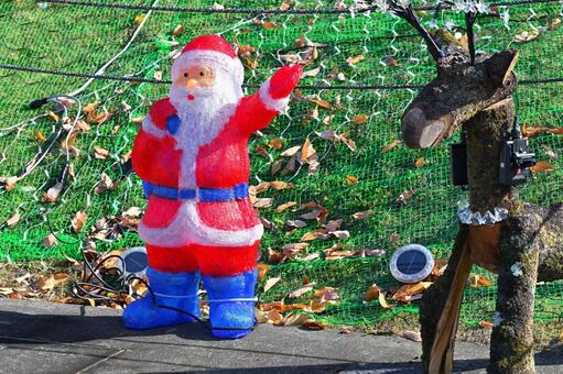 サンタクロース サンタクロース,トナカイ,ディスプレイの写真素材