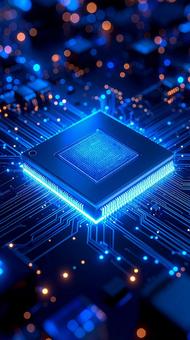 光る半導体チップ(縦型) 光る半導体チップ(縦型)の写真