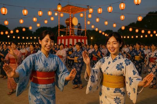 町内会の盆踊り 町内会の盆踊りの写真