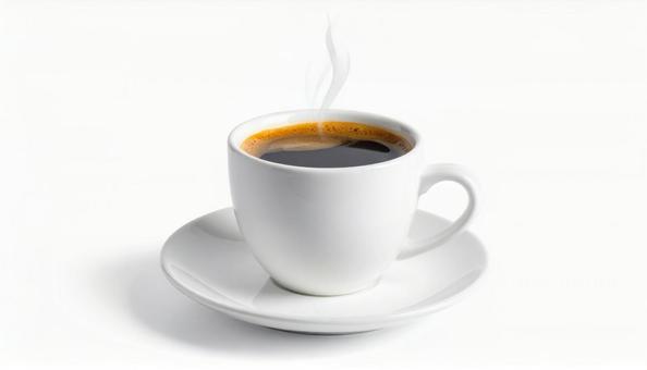白い背景にコーヒー 白い背景にコーヒーの写真