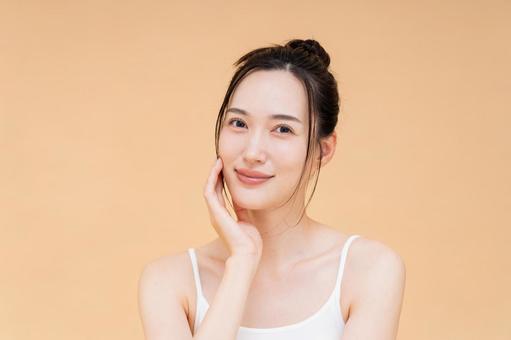 若い女性のビューティ 若い女性のビューティ スキンケア,女性,肌の写真素材