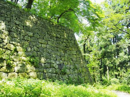 夏の景色5 夏の景色5 石垣,石積み,村上城跡の写真素材