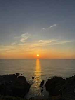 東尋坊の夕日② 東尋坊の夕日② 海,東尋坊,福井の写真素材