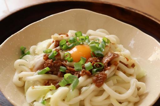 肉みそうどん 肉みそうどん 肉味噌うどん,うどん,肉味噌の写真素材