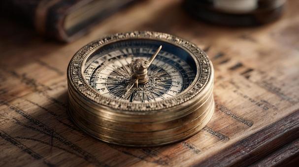冒険心をくすぐる羅針盤と地図の組み合わせ 冒険心をくすぐる羅針盤と地図の組み合わせの写真
