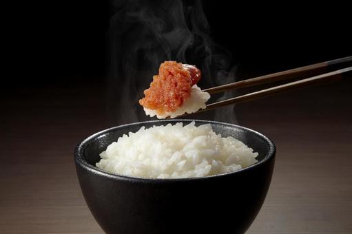 明太子と白ごはん 明太子と白ごはん 白米,明太子,めんたいこの写真素材