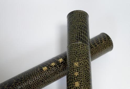 交差する二本の卒業証書筒 卒業証書,筒,黒の写真素材