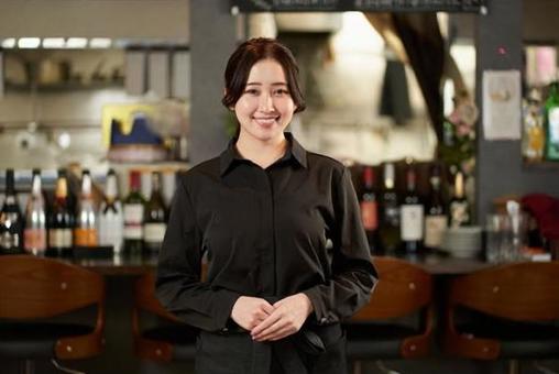 Asian female working in a restaurant Asian female working in a restaurant