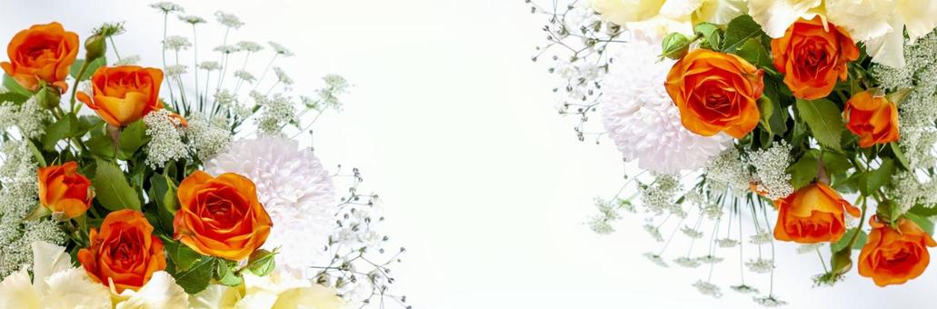華やかな印象の花束イメージ素材 花,オレンジ色,バラの写真素材