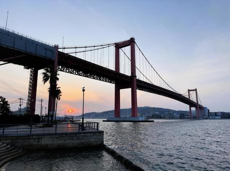 Wakato Bridge in the evening, JPG