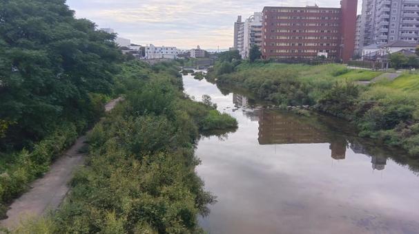 河川 -太宰府市 水城 河川 -太宰府市 水城 河川,町中,地方の写真素材