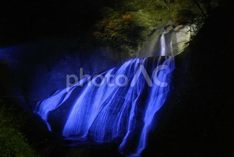 袋田の滝　ライトアップ ライトアップ,大子,茨城県の写真素材