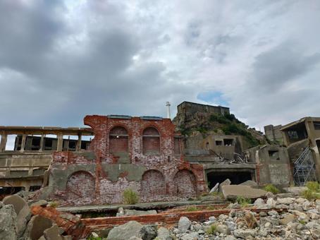 軍艦島 軍艦島,世界遺産,産業遺産の写真素材
