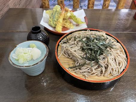 天ざる 天ざる ざるそば,信州,長野の写真素材