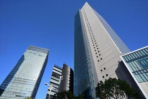 名古屋駅高層ビルと青空9 名古屋駅,ビジネス,ビジネスイメージの写真素材
